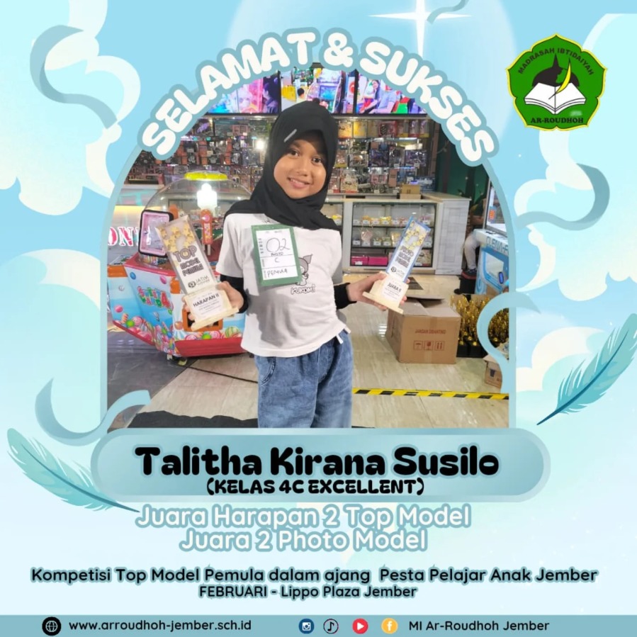 Talitha Kirana Susilo Raih Juara 2 Photo Model dan Harapan 2 Top Model pada Ajang Pesta Pelajar Anak
