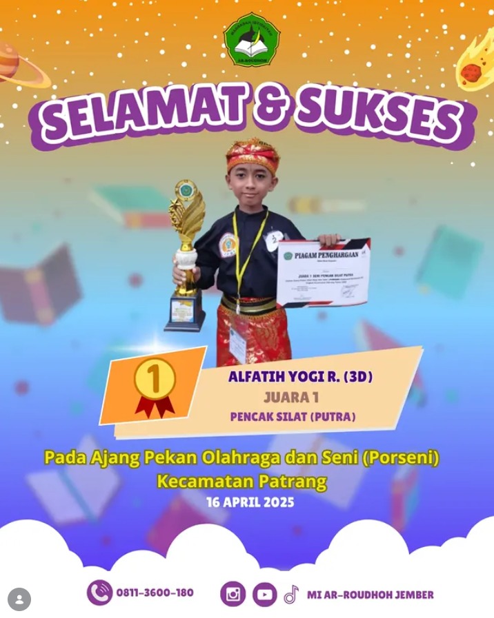 Alfatih Yogi Ramadhan Raih Juara 1 Pencak Silat Putra pada PORSENI Kecamatan Patrang