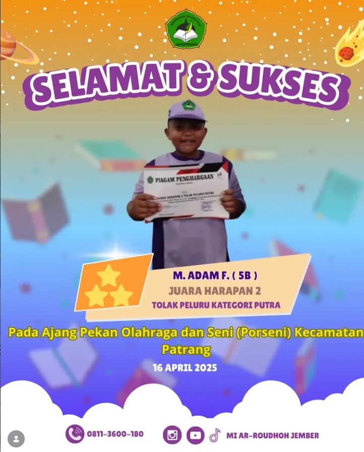 M. Adam F. Raih Harapan 2 Tolak Peluru pada PORSENI Kecamatan Patrang