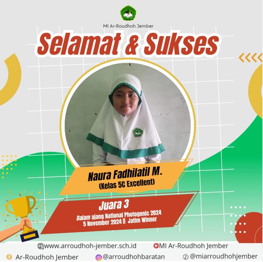 Naura Fadhilatil M. Raih Juara 3 Photogenic pada Ajang National Photogenic 2024