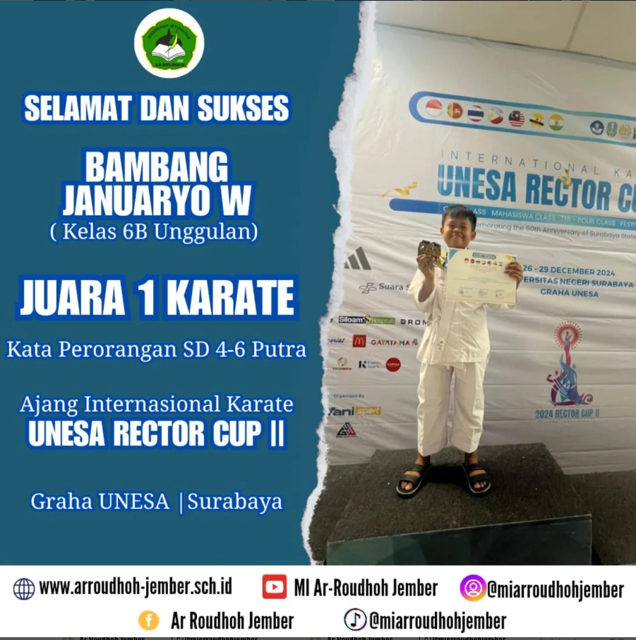 Bambang Januaryo Winarjo Raih Juara 1 Karate pada International Unesa Rector Cup II